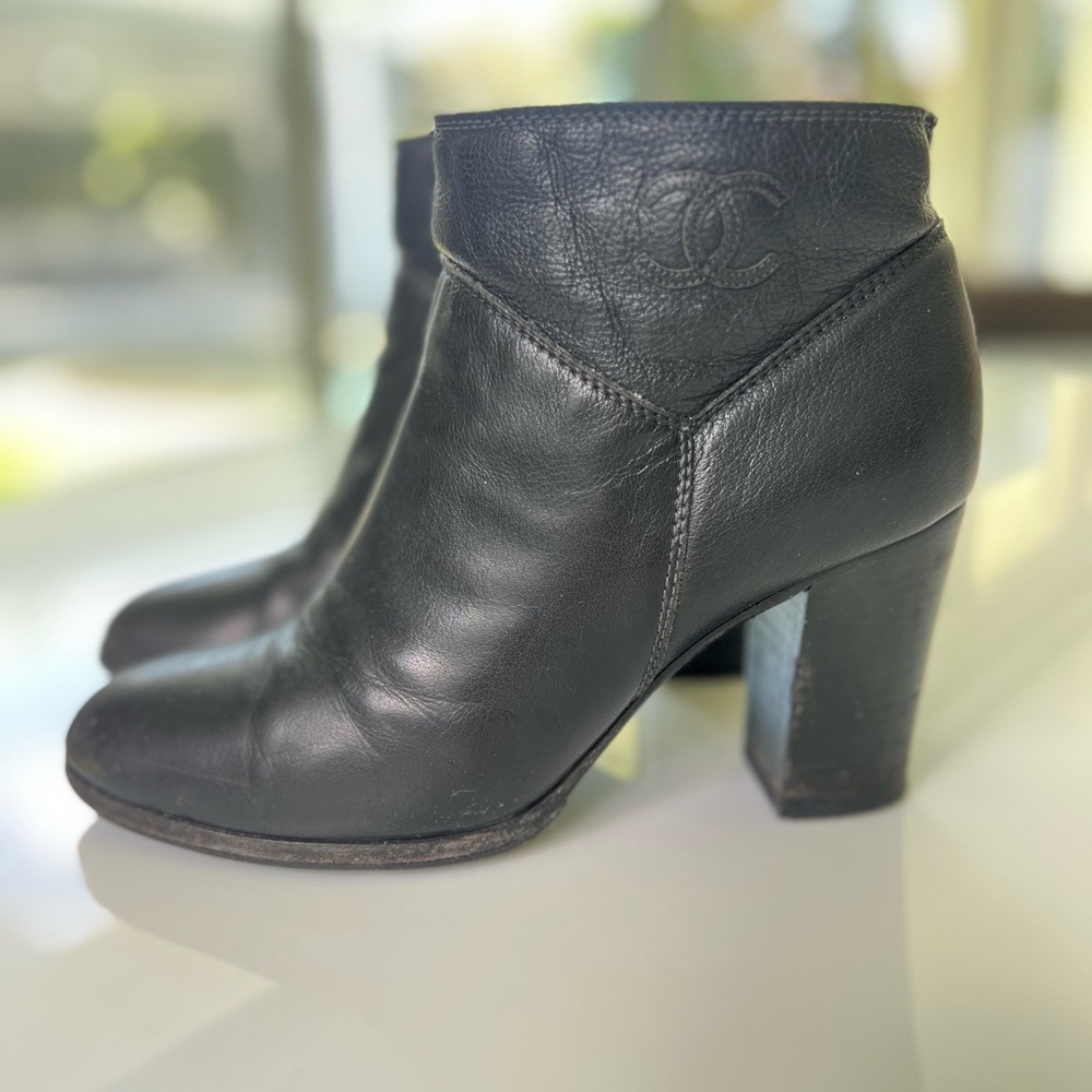 Chanel Leather Ankle Boots